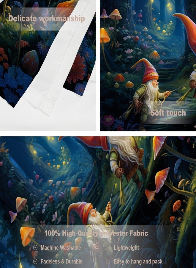 Batmerry Gnomes Vibrant Tapestry, Gnomes Elves Forest Dreams Nature Wall Art Hanging Decoration Polyester Fiber White Ruffled Around for Dorm Room Bedroom Living Room, 39.1x59.1 inches - Image 5